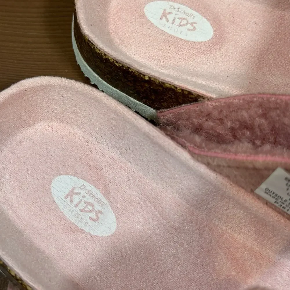 Dr.‎ Scholl's Girls Blaire Buckle Faux Fur Sandals Size 1